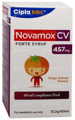 Novamox Cv Forte Tangy Orange Flavour Syrup 60Ml Novamox Cv Forte Tangy Orange Flavour Syrup 60Ml